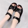 Summer Soft Leather Sandals Women's Flat Bottomed Non Slip Shoes Flat Heel Plus Size Soft Soled Women's Shoes