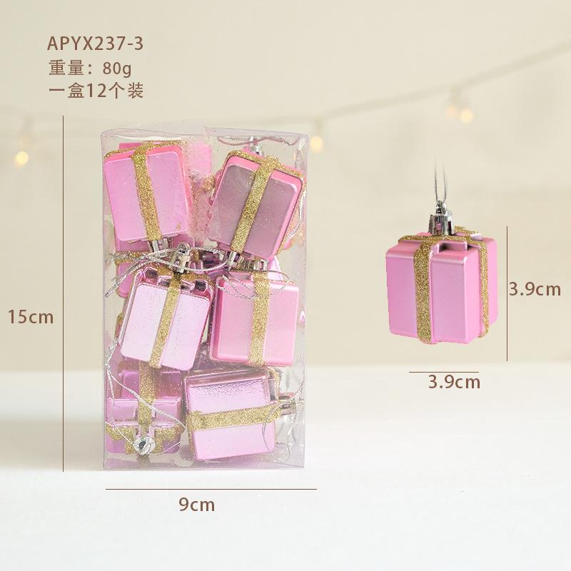 Christmas Nordic style Christmas electroplating gift box pendant Christmas tree star decoration pine cone box pendant