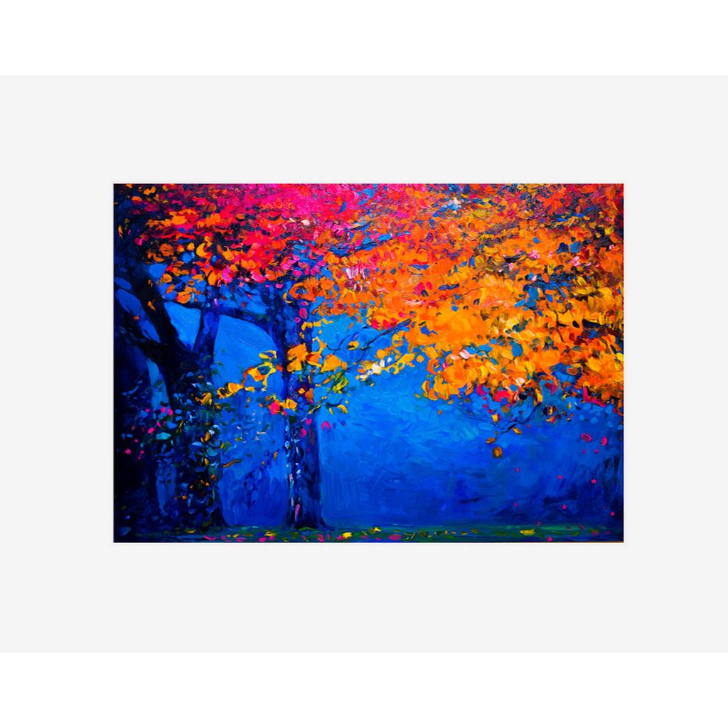 Krajina Barevné stromy Středomořské malé městečko Dekorativní obraz Plátno Malba Olejomalba Nástěnné obrazy pro umění v obývacím pokoji