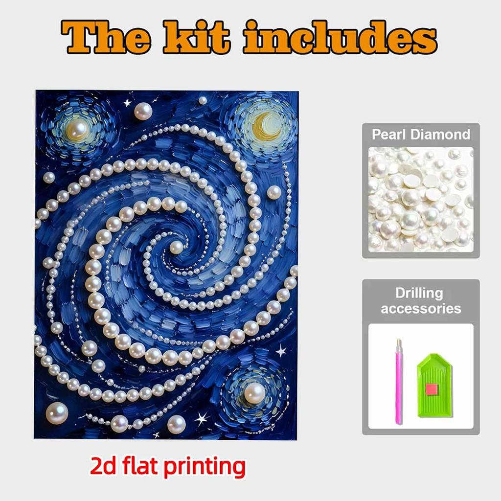 DIY The Starry Sky Diamond Art Kits Without Frame 35x45cm Gem Art Diamond Painting Kits for Adults/Beginners Gift Idea Home Wall Decor