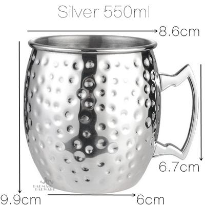 1 Stück Cocktailbecher 550 ml gehämmert, Kupfer-beschichtet, Moscow Mule Becher - Bier-/Kaffeebecher für ein verbessertes Geschmackserlebnis Tazas Trinkgeschirr 550ml