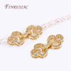 18K Real Gold Plated Connector For Jewelry DIY Necklace Clasps Fasteners Brass With Zircon Locks For Bracelets Accessories