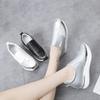 Cross-border large-size one-pedal lazy shoes fashionable rhinestone muffin thick-soled casual inner height-increasing single shoes