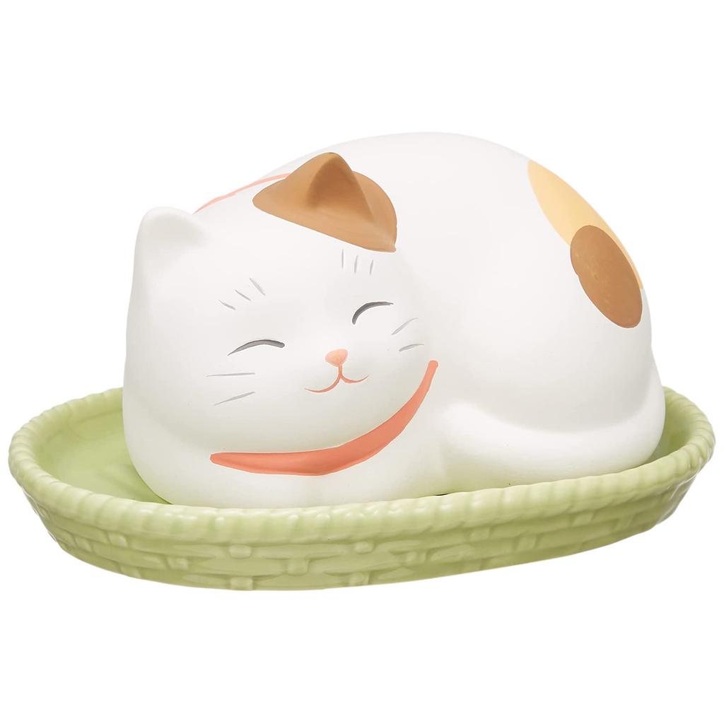 Yakushi Kiln Nekobiyori Eco Humidifier Height 8cm Napping Cat 9648 Approx.