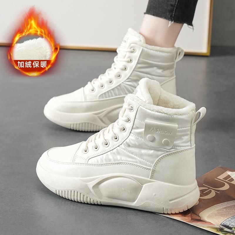 

Детские высокие кроссовки 2025 осень и зима новая универсальная бархатная хлопковая обувь женская обувь короткие угги YB-6022 40 бежевый