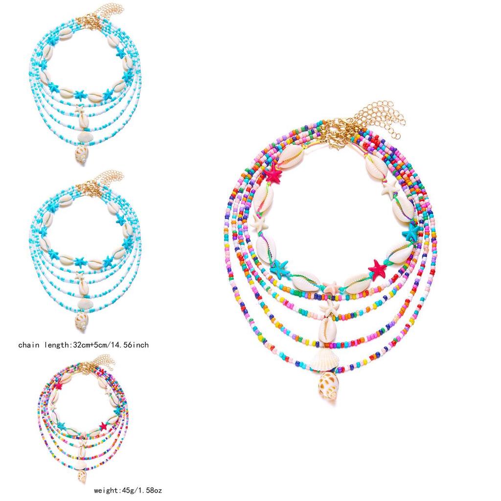 Collier de Perles Coquillage Mode pour Femmes avec Pendentif en Alliage pour un Style Décontracté d'Été