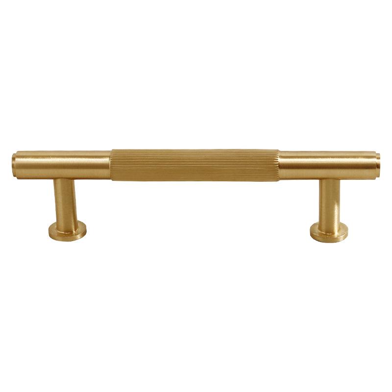 French Style Brass Cabinet Handle with Line Pattern for Wardrobe, Closet, and Drawer