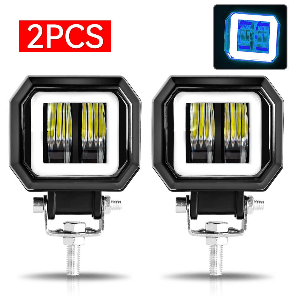 3inch Beam Headlight LED Work Light Bar Spot Driving LED Work Lamp Fog Pods Halo Offroad 4WD Car Boat Truck SUV Pickup ATV