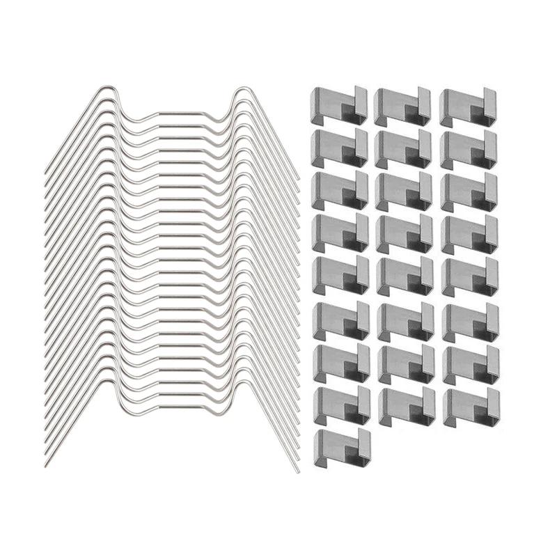 25/50pcs Greenhouse Glass Pane Clip W-type Wire Clips Z-type Glazing Buckles Twin-Hall Web Sheets Stainless Steel Durable Hooks