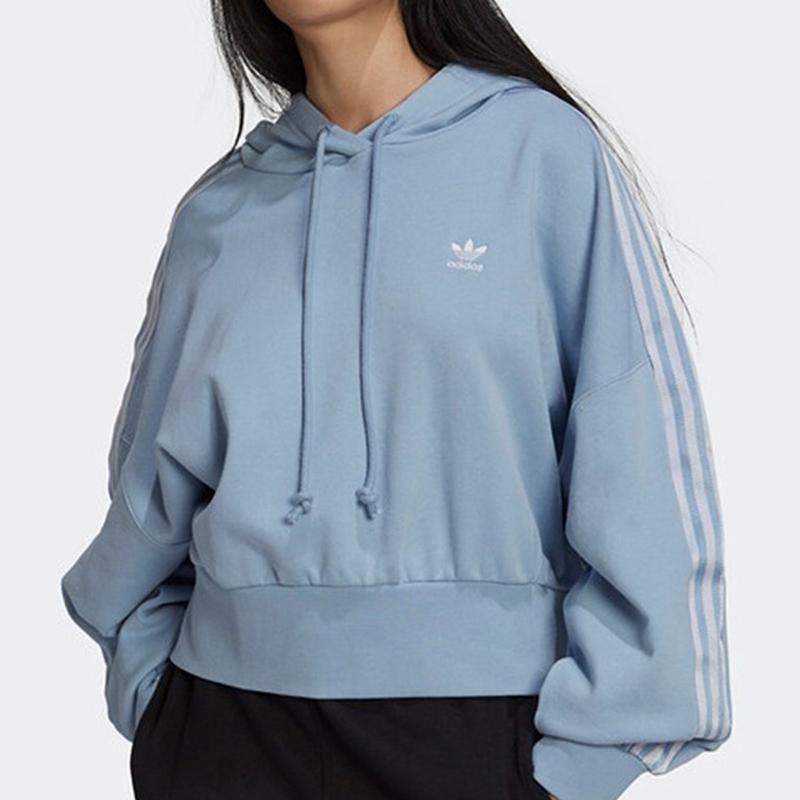 Adidas Sweatshirts Women's Sky Blue Hooded Moderate Regular H37813
