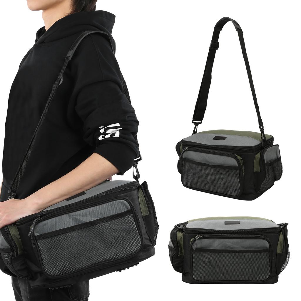 Fiskeväska Betesväska Utrustningsrulle Bärlåda Enkelaxel Förvaring Fyrkantig Ficka Utomhustillbehör