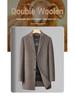 Herren Mittellanger High-End Kaschmirmantel mit abnehmbarem Daunenfutter und Anzugkragen für Herbst/Winter.