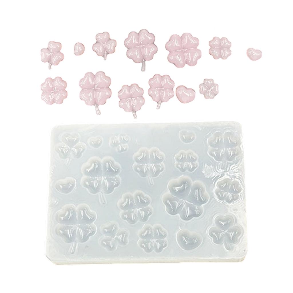 High Gloss Silicone 4-Leaf Grass Jewelry Pendant Mold Multipurpose Craft Tool For DIY Projects Simple Clean Design