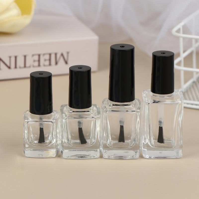 5/10/12/15Ml Empty Clear Glass Nail Polish Bottles With Brush Cap Refillable Containers For Nail Art Lip Golss Liquid Sample