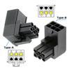 PW-021 2Pcs/Set ATX 6Pin Male to Female 90 Degree Up Down Angled Power Header Adapter for GPU Graphics Card