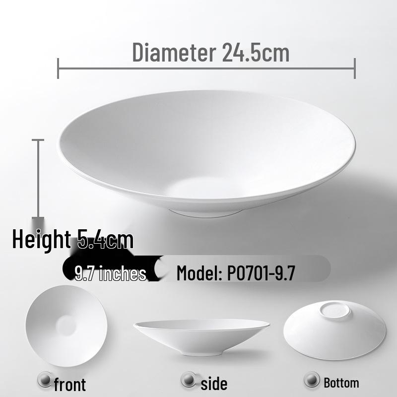 A5 White Melamine Noodle Bowl for Commercial Use – Porcelain-Style Spicy Hot Pot and Wonton Bowl