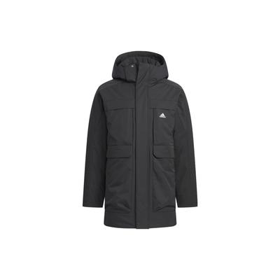 Solid Color Outdoor Casual Sports Hooded Down Jacket Men Jackets Black IV7553
