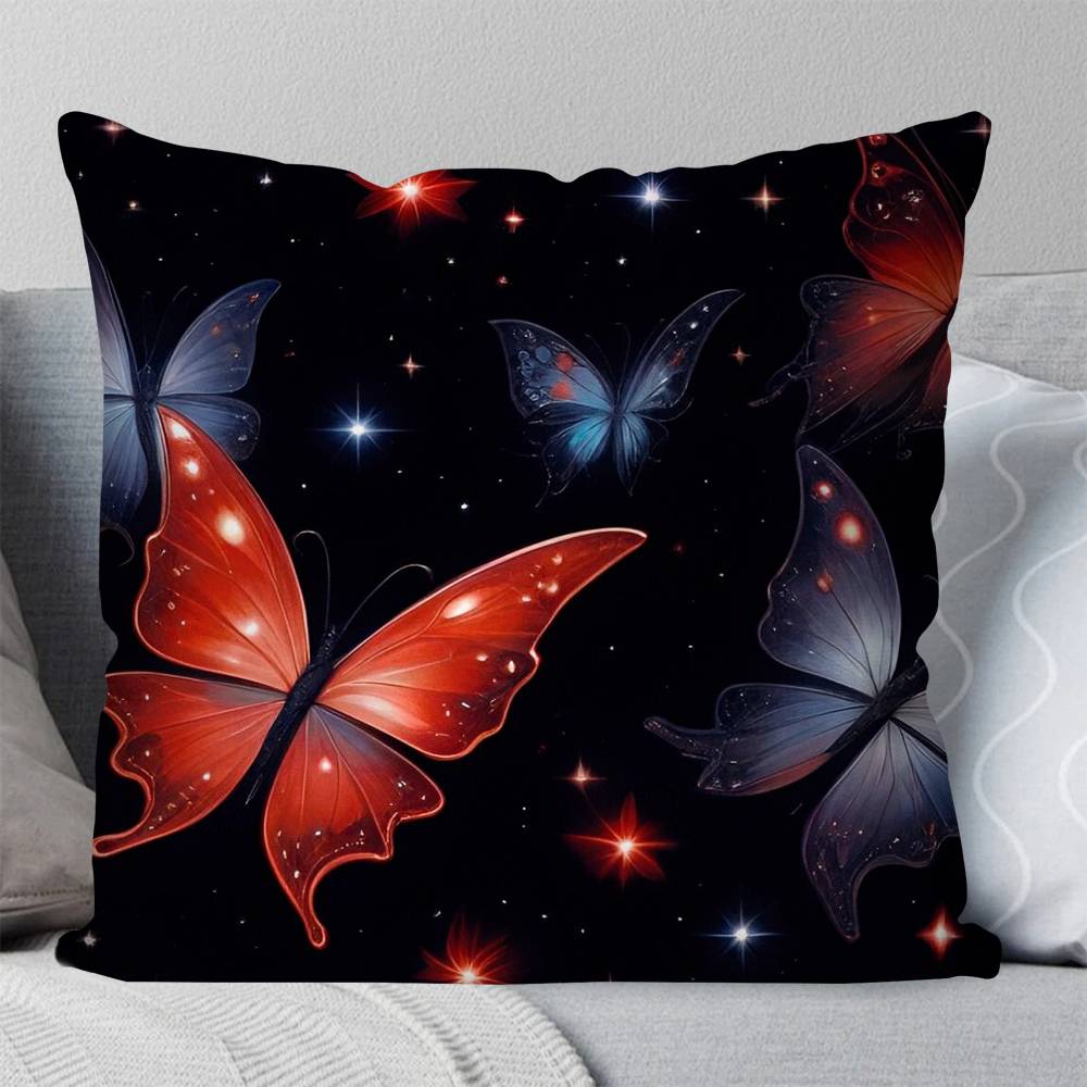 Magical Colorful Butterfly Pillow Case Fashion Square Pillowcase Bedroom Sofa Room Ins Decoration Leisure