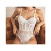 Sexy European & American Lace Underwire Diamond Crop Top - Slim Fit, See-through Vest for Women in White.