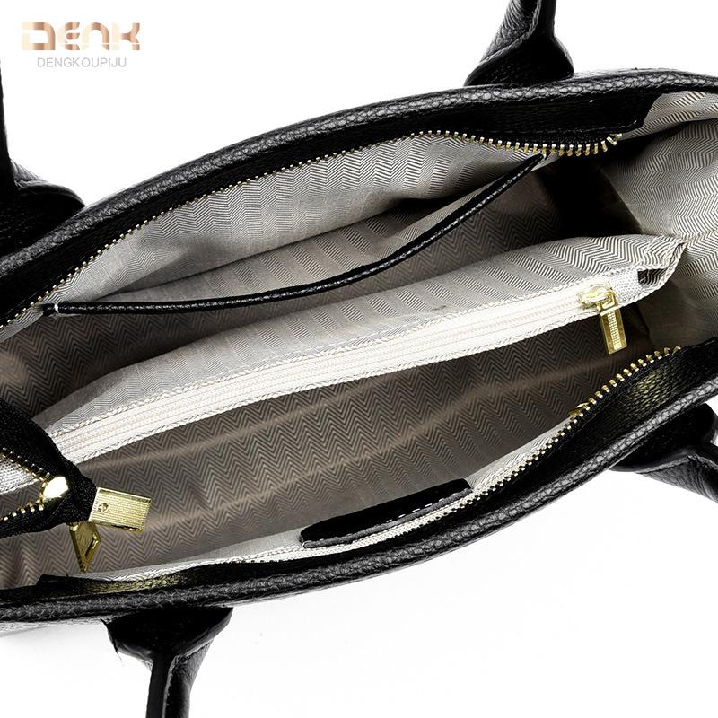 New first-layer cowhide simple and versatile design tote bag large-capacity portable messenger bag bag women