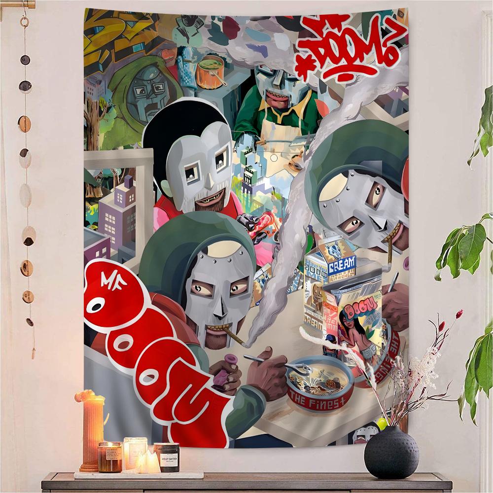 Famous American HipHop Singer Mf Doom Colorful Tapestry Wall Hanging Bohemian Wall Tapestries Mandala Wall Hanging Sheets