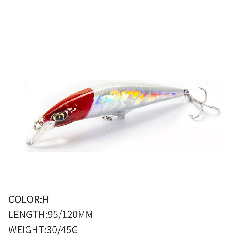 High Quality Sea Fishing Heavy Minnow Bait 120mm 45g Long Cast Freshwater Perch Sinking Minnow Lure A9093