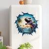 3D Dinosaurier Wandsticker für Kinderzimmer Kindergarten Schlafzimmer Wanddeko Wasserdichte Vinyl Toilettenaufkleber für Mülleimer Kreative Abziehbilder