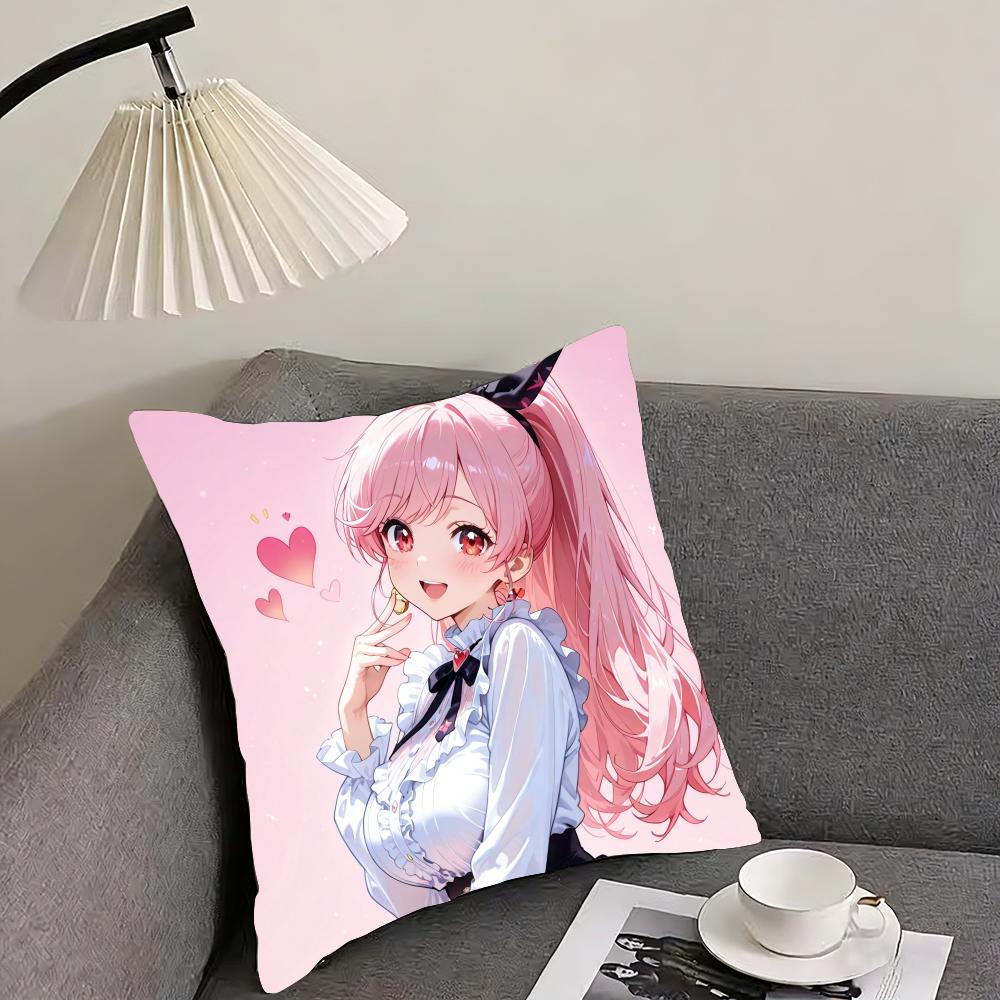Chocola Nekopara Anime Cushion Cover Reversible Plush Pillow Cover – For car, sofa, bedroom, perfect as a gift.