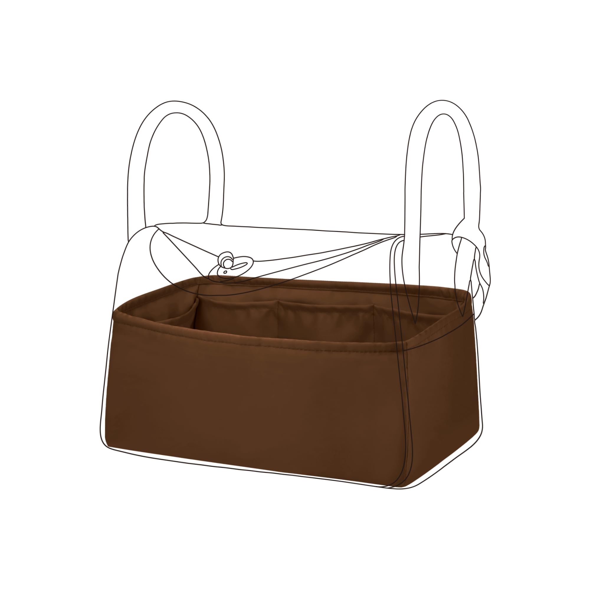 

DGAZ Lindy 19/26/30 Bags (Gold, LD30) - Luxury Silk and Satin Tote Bag Inner Bag