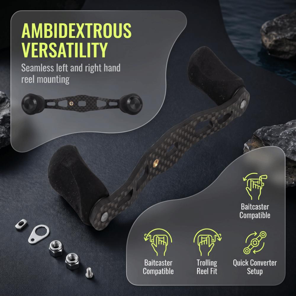 EVA Knob Baitcasting Reel Handle Carbon Fiber Trolling Reel Handle  For Trolling Reels