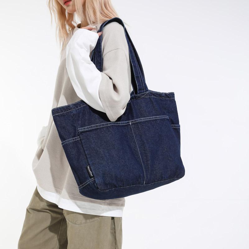 Vintage Denim Bag Women's Large Capacity Lightweight Handbag Tote Bag Student Class Crossbody Bag