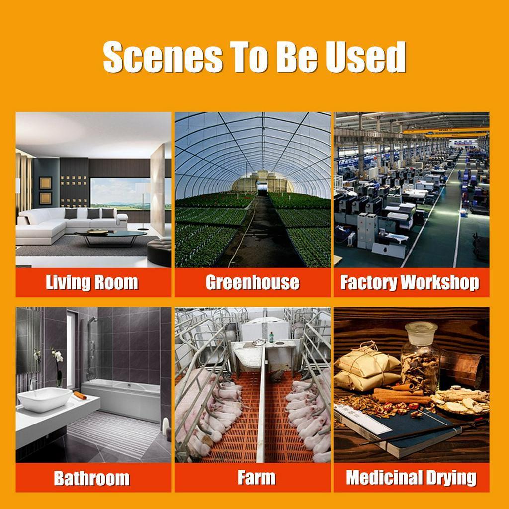 High-power Household Thermostat Industrial Heaters Warm Air Blower Fan Steam Electric Room Heater IPX4 Three-speed 2KW 220V