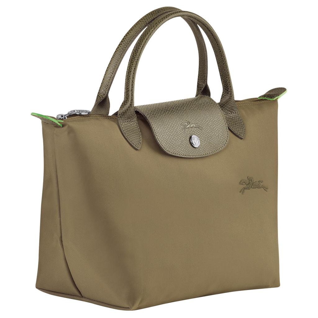 Longchamp Le Pliage Green Logo Stampato Poliammide Riciclato Borsa a Spalla tipo Raviolo Piccola Borse da Donna Verde Carciofo 1621919M04