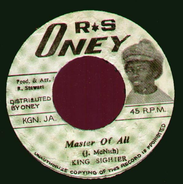 7inch Record KING SIGHTA Master Of All NONE Ras Oney 1975 Jamaica Reggae Ska Dub Used
