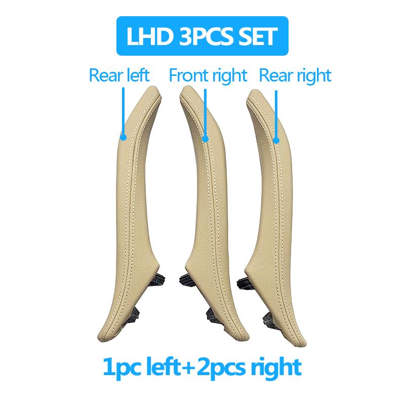 3-teiliges Innenzubehör für 3 Passagiertüren mit Ledergriffabdeckung für BMW 5 Series F10 F11 520i 523i 525i 528i