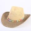 Popular Hollow Breathable Western Cowboy Straw Hat Men's and Women's Summer Sunshade Sunscreen Wide-brimmed Beach Hat