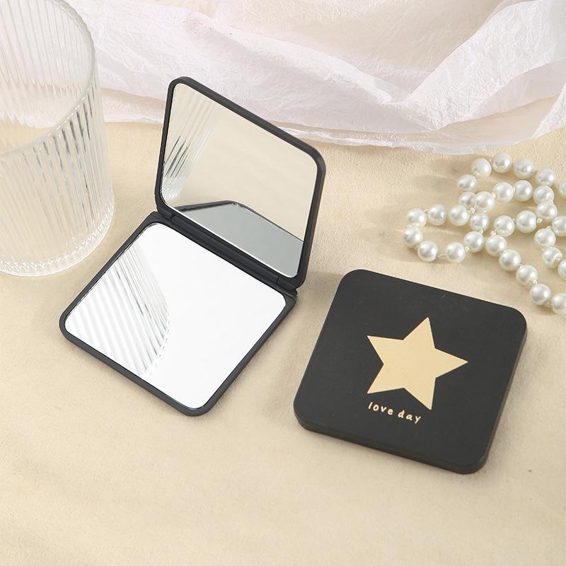 Custom Portable Mini Double-Sided Black Travel Makeup Mirror