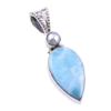Natural Republic Larimar, Pearl 925 Solid Sterling Silver Pendant 1.25'' M7p48