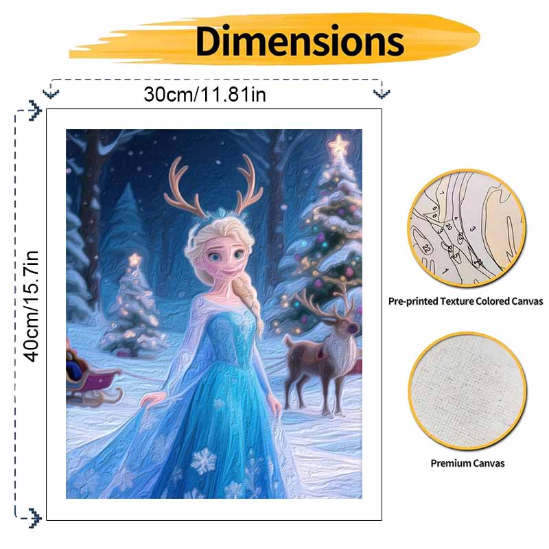 Disney Frozen Snow Queen Oil Painting Hand Painting Art Kit Coloring Painting Handmade Diy Home Decoration Gift