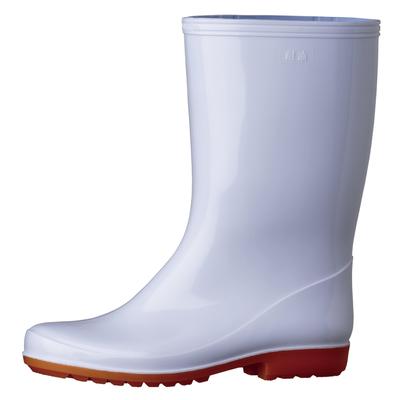 Midori Anzen Work Ace W2100 Work Rubber Boots, Non-Slip Oil-Resistant Chemical-Resistant Breathable Safety Rain Boots, White, 24.5 Cm