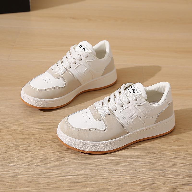 Fashion Flat Plus Size Sneakers Fall New Round Toe Colorblock Front Lace-Up Platform Non-Slip Low-Top Single