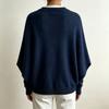 Women's Knit Cape Sweater with Spliced Collar Drop Shoulder Loose Fit Pullover for Casual Wear