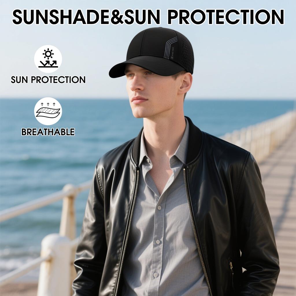 Quick Dry Baseball Cap Sun Protection Mesh Breathable Adjustable 55-60cm for Men Women Summer Lightweight