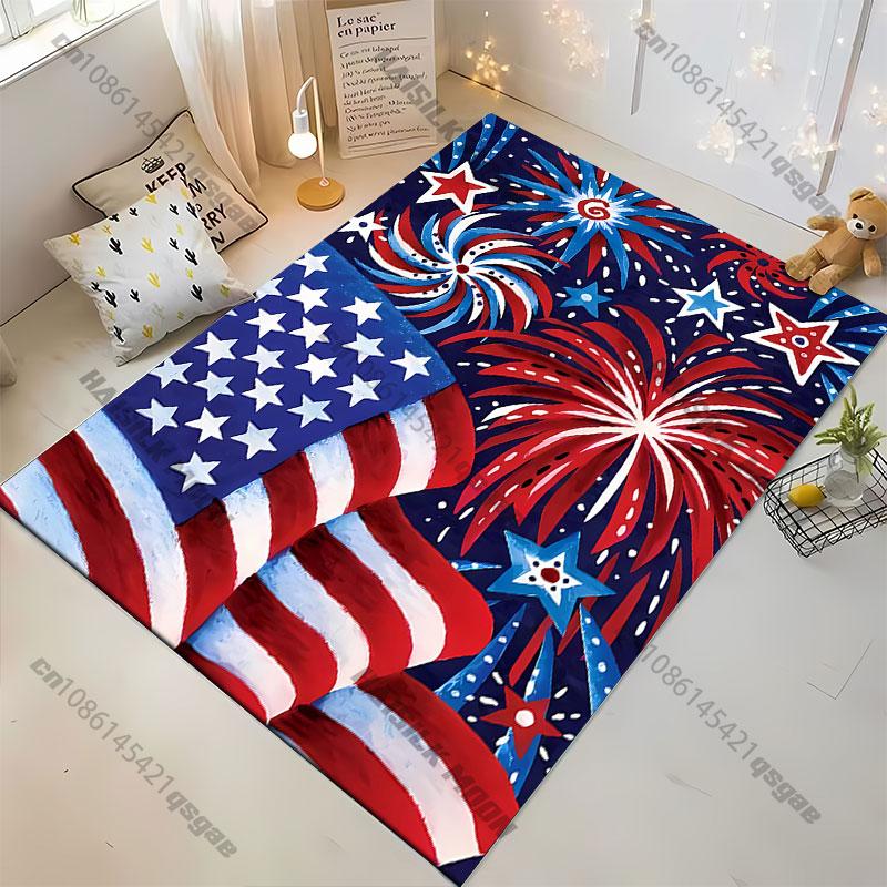 Celebration Patriotism American Flag Carpet Yoga Living Room Room Decor Children's Crawling Mat Doormat Area Rug