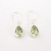 Green Amethyst Gemstone 925 Sterling Silver Jewelry Handcrafted Earrings 1.40" EE-9-38