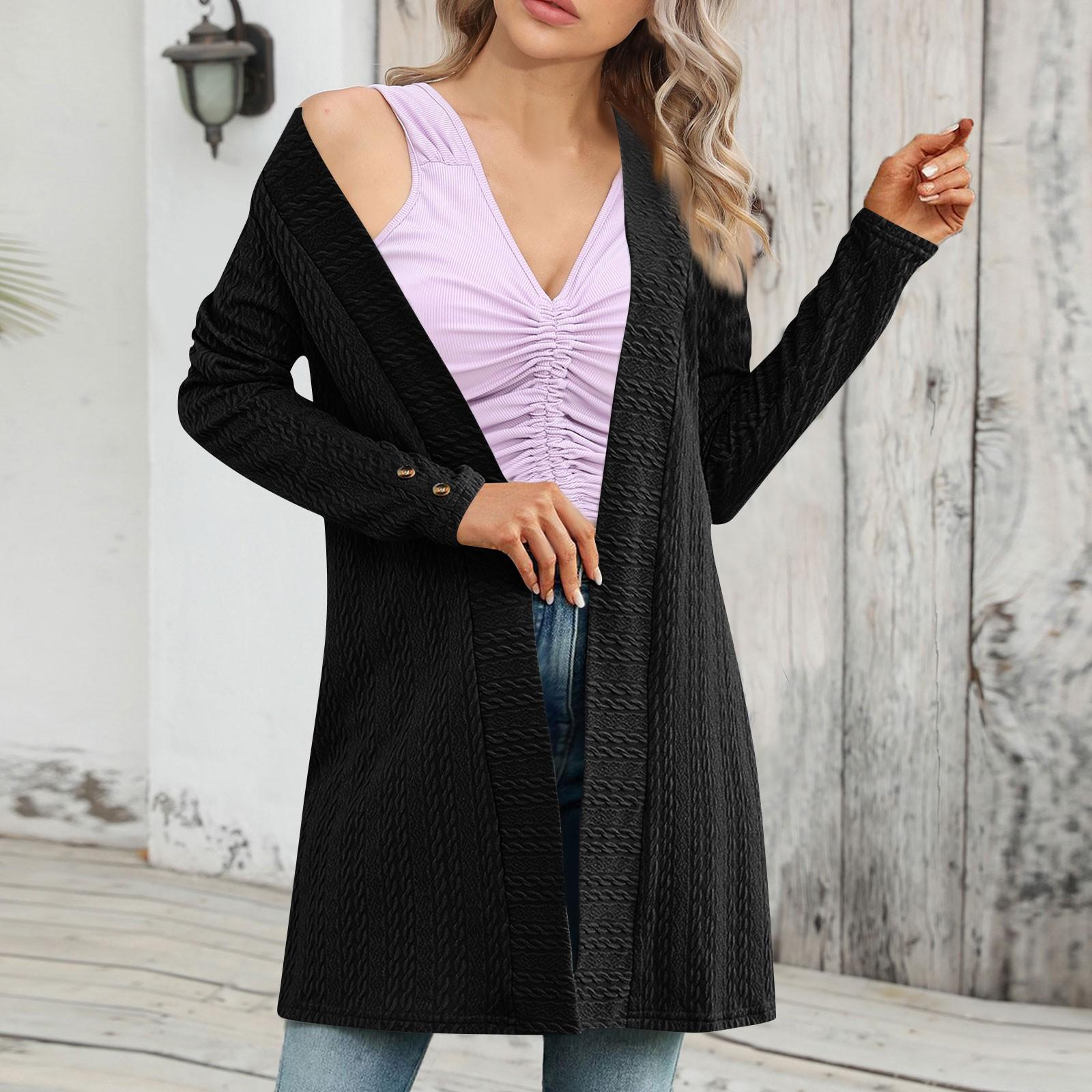 Женский однотонный кардиган с длинными рукавами и застежкой на пуговицы XL бежевый — фото 3