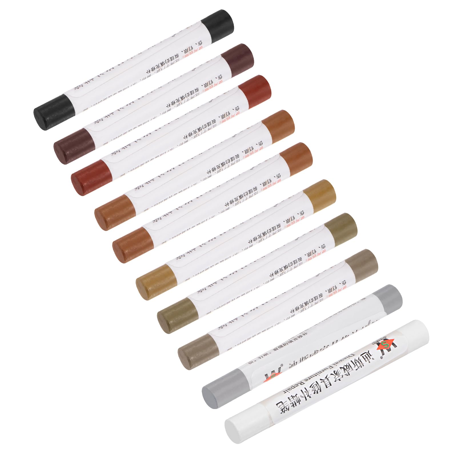

uxcell Furniture Repair Wax Filler Wood Scratch Crayon Repair Pen for Desks 10-Piece Sticks, Filler, Touch-Up Scratches, Holes, Floors, Laminate,