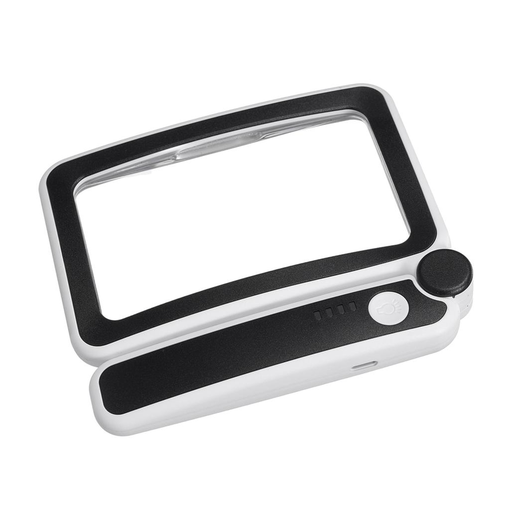 Handheld Magnifier 4X Magnifying Glass for Reading Full Book Page Newspaper Rectangular Magnifying Glass with Bright