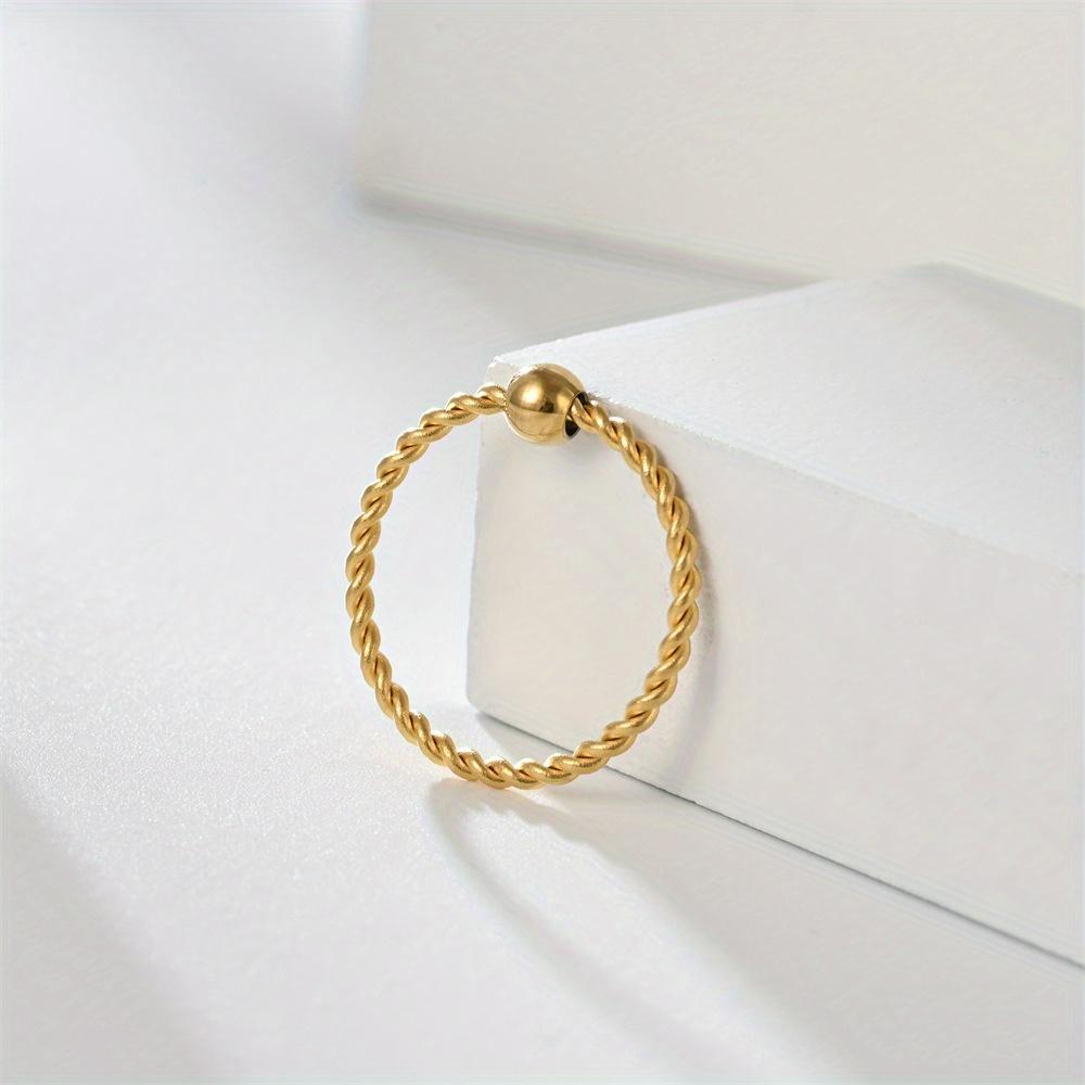 1Pc Fashionable Titanium Steel Ring, Extremely Thin Hemp Rope Winding Design, Daily Wear | As A Gift