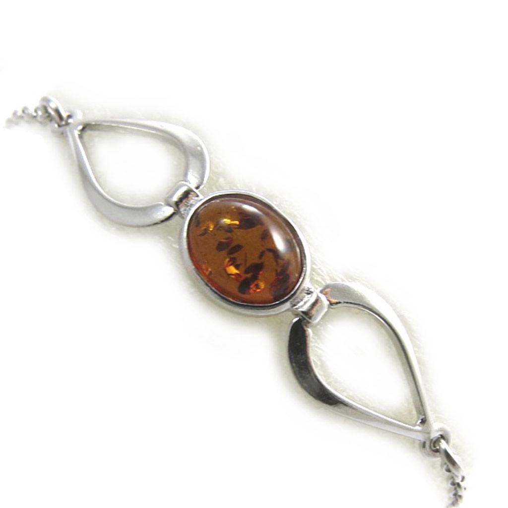 

Les Trésors De Lily [N2291] - Серебряный браслет Вдохновение коньячный янтарь (родий) - 8 мм